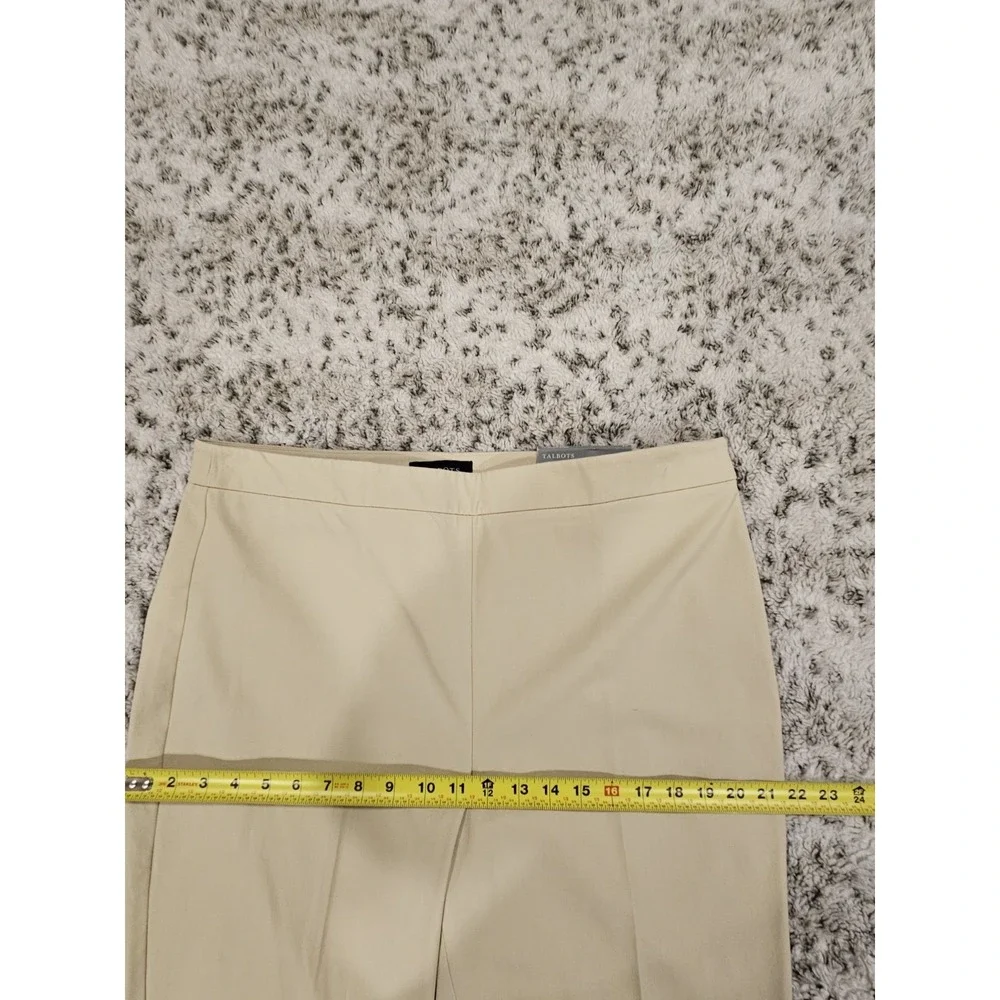 Talbots Chatham Ankle Pants Size 16 Tan Khaki Side Zip Cotton Blend NWT